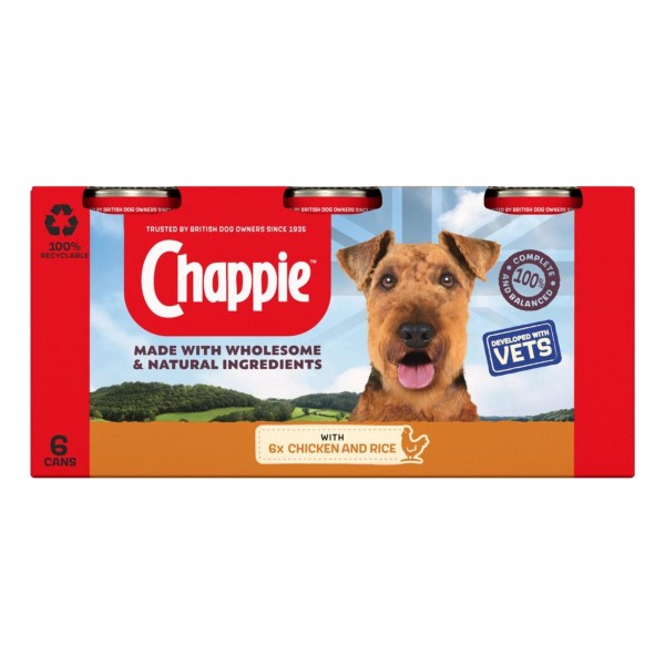 Chappie Dog Food Chicken & Rice 412g 6 Pack Cambers Country Store